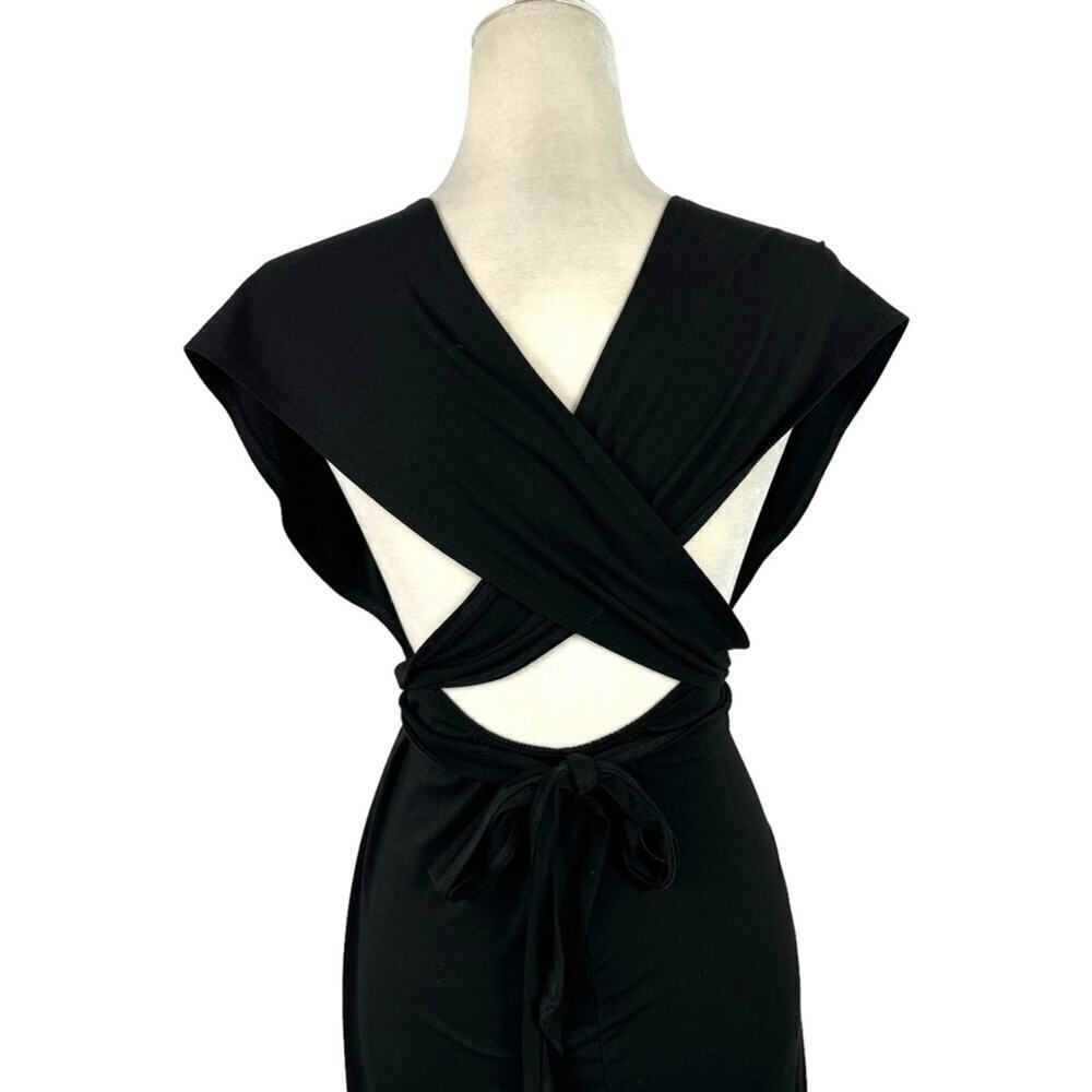 Reformation Black Convertible Wrap Multiway Halter Strap Plunge Maxi Dress XS - Picture 7 of 16